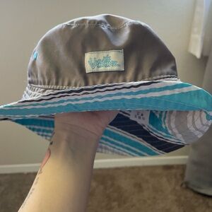 Uv skinz grey and blue stripe sun hat